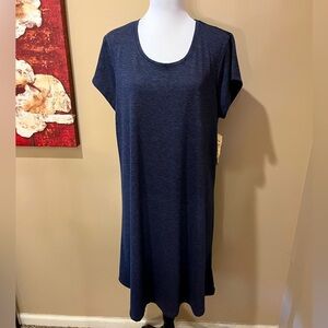 NWT One World Heather Navy T Shirt Dress, size XL